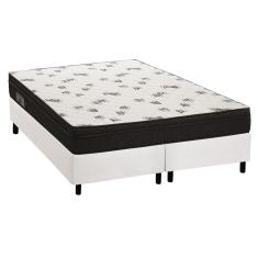 Cama Box Queen: Colchão Espuma Ortobom D45 Light Ortopilow + Base CRC Courano White(158x198)