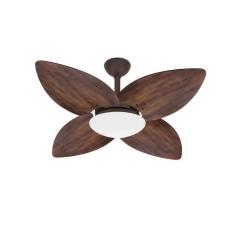 Ventilador Teto Marrom 4 Pás Madeira Sala Winds Ventax 220V