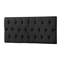 Cabeceira Painel Casal Estofada Paris Capitone 1,40m Suede Preto Incasa Moveis