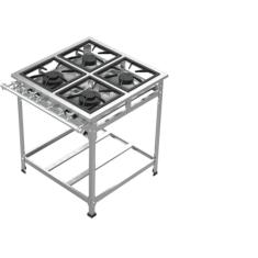 Fogão Industrial 4 Bocas 30x30 P7 Baixa Pressão em Aço Inox