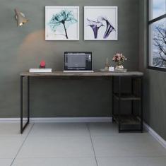 Escrivaninha Mesa Escritório com Estante Baixa Estilo Industrial 150cm