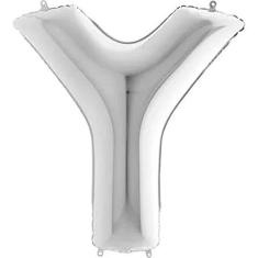 Balão Metalizado Prata Letra Y - 1 Metro