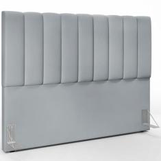 Cabeceira Cama Box Queen 160 cm Dália W01 Suede Cinza Lyam Decor