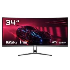 Monitor Gamer HQ Premium 34" Curvo, Ultrawide (QHD) 3440x1440, 1Ms, 165Hz, AMD Freesync, HDMI, DP - Hq34c16