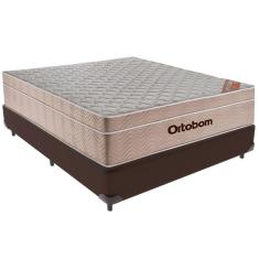 Cama Box Marrom E Colchão Airtech Springpocket Molas Ensacadas Viúvo Ortobom