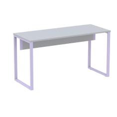 Mesa Escritório P25 Tub Pandin 150 Cm (larg) Tampo Mdp Cinza Pé Aço Tubular Lilás
