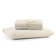 Jogo de Lençol Luiza Solteiro 2 Pçs Percal 100% Algodão 180 Fios Ponto Palito - Palha