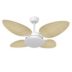 Ventilador De Teto 4 Pás Premium Pétalo Palmae Natural 220v Volare Volare 220v Branco