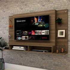 Painel p/ TV 60&quot; com prateleiras de vidro Braga Multimóveis