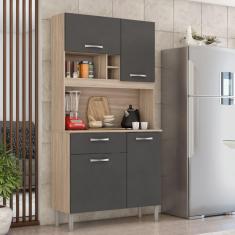 Cozinha Compacta 4 Portas 1 Gaveta Malta Demóbile Avena Touch/Granito