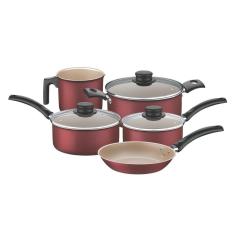 Jogo de panelas de alumínio com revestimento interno de antiaderente 5 peças Tramontina