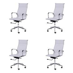 Kit 4 Cadeiras para Escritório Presidente Esteirinha Tela Mesh 3303 Or Design