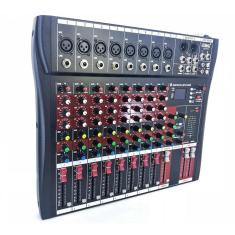 Mesa De Som Bluetooth Usb Mixer Mp3 Digital 8 Canais Le711