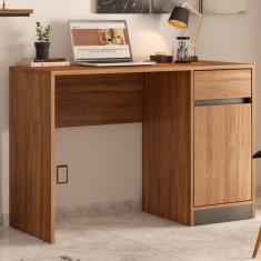 Mesa Escrivaninha Morada 1 Porta 1 Gaveta Amêndola Touch/Grafito - Demóbile