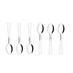 Colher de Cha Conjunto Aço Inox Monobloco Talheres 6 peças