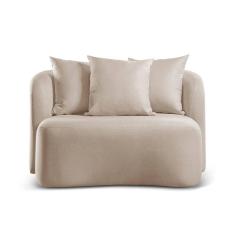 Sofá Curvo Orgânico Orion linho Bege 103