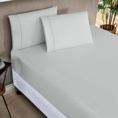 Jogo de Lençol Solteiro Percale 200 Fios Ponto Palito Elegance 02 Peça