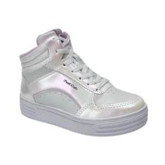 Tênis Pink Cats Infantil Cano Alto V3323 Branco-Unissex