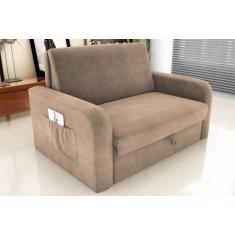 Sofá Cama Daiane Suede Bege B251  Matrix - LM DECOR