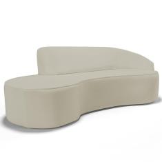 Sofá 3 Lugares Curvo Living Firenze Direito D02 Corano Bege 180cm C-26 - Lyam