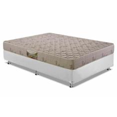 Cama Box Casal: Colchão Espuma Herval D33 Cannes + Base CRC Courano Wh