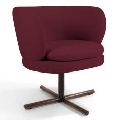 Poltrona Decorativa Sala De Estar Melissa Base Xis Giratória Veludo C-278 Marsala - Domi