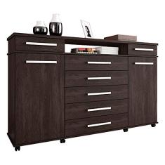 Cômoda 2 Portas 07 Gavetas London Ébano - Demóbile