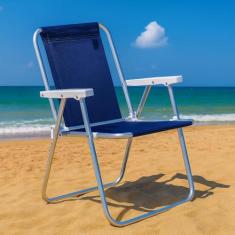 Cadeira De Praia Alta Conforto Sannet 120kg - Mor