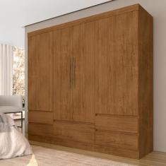 Roupeiro Casal 4 Portas 5 Gavetas Camilla Freijó - Móveis Arapongas