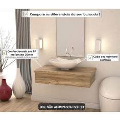 Bancada Para Banheiro 80cm Com Cuba Abaulada L42 800w Metrópole Compace