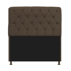 Cabeceira Estofada Lady 195 Cm King Size Com Capitonê Suede - Doce Sonho Móveis Marrom