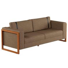 sofá 2 lugares lin linho marrom e amêndoa 180 cm