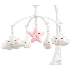 Móbile Berço Bebê Musical E Giratório Chuva De Amor Rosa…