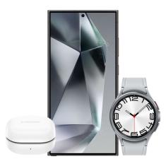Galaxy S24 Ultra  512GB - Preto + Galaxy Watch6 Classic LTE 47mm - Prata + Galaxy Buds FE - Grafite Combo