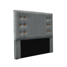 Cabeceira Cama Box Casal 140 cm Gênova Veludo Cinza S04 - D`Rossi