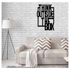 Quadro Decorativo Think Outside The Box 3Mm Vazado Marrom