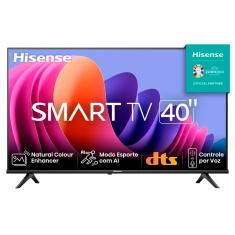 Smart TV 40" FHD Hisense 40A4N com DTS Virtual X, Game e Sports Mode, Controle por Voz, Share to TV e Compatível com Alexa