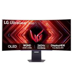 Monitor Gamer LG UltraGear OLED Curvo – Tela OLED 45”, QHD, HDR400 True black, 240Hz, 0,03ms (GtG), NVIDIA® G-SYNC®, AMD FreeSync™ Premium Pro, Taxa de Contraste 1.5M:1 – 45GS95QE-B