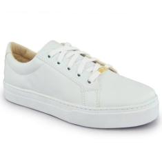 Tênis Casual Basico Hfast Shoes Liso com Cadarço Sola Leve Costurada e