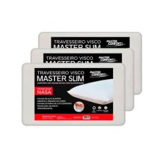Kit 3 Travesseiros Nasa Viscoelástico Master Slim Sono E - Bellator