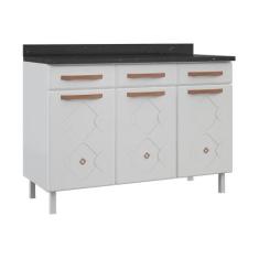 Balcão de Cozinha de Aço Triplo com Tampo Regina Multimóveis CR6125 Br