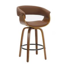 Banqueta Betim Base Madeira Marrom - Rivatti