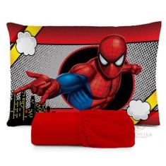 Lençol solteiro 2 pçs fronha estampada - Amora enxovais, homem aranha 