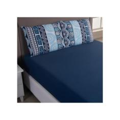 Lençol de Malha 100% Algodão Solteiro Fronha Zíper Cama Box - Mava Enx