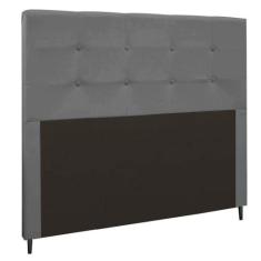 Cabeceira Luna Para Cama Box Casal 140 Cm Suede Cinza - DROSSI