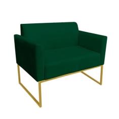 Namoradeira Marisa Suede Verde Dourado - D'ROSSI