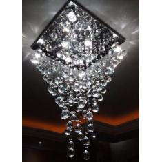 Lustre de cristal p/ sala de estar sala de jantar, base de inox polido