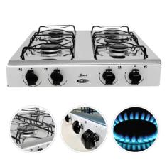 Fogão A Gás 4 Bocas Inox Portátil Clarice