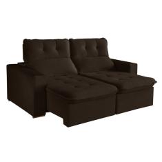 Sofá Retrátil E Reclinável 3 Lugares 200cm Beny Suede/marrom