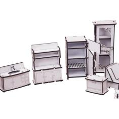 Kit Casinha Bonecas Decor Mirian + 34 Moveis P+B - Darama